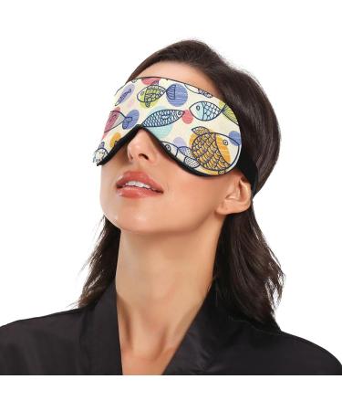 Haskirky Light Blocking Eye Mask - Adjustable Breathable Sleep Mask for Men and Women - Perfect for Travel, Yoga, Meditation, and Office - Comfortable and Cute Fish Design - Buy Online on SooperMarket.com