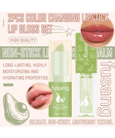 2PCS Color Changing Lipstick & Lip Oil Set | Hydrating Long-Lasting Plumping Gloss | Moisturizing Non-Sticky Tinted Lip Balm - Perfect for All Skin Tones - Buy Online on SooperMarket.com