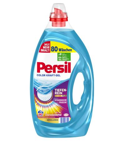 Persil Color Kraft-Gel (80 Washpia) fresh color detergent with deep clean-plus technology combats stubborn stains 92% biodegradable ingredients* 4 l (1 Pack)