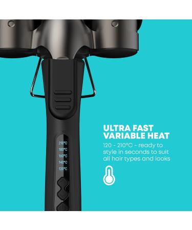 Revamp ProGloss Boho Beach Waver XL - 38mm Waver with 3 Barrels for Smooth Large Beach Waves | Variable Heat Levels & Automatic Switch-Off - Shop Internationally! - Buy Online on SooperMarket.com