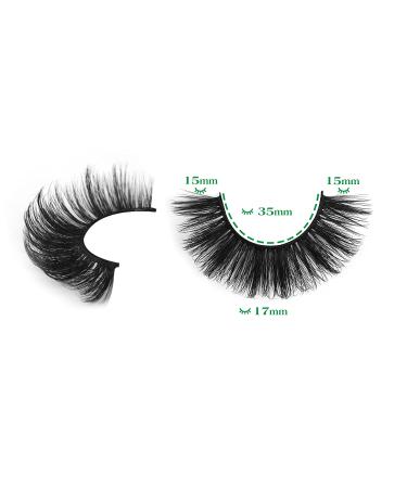 Wiwoseo 3D Faux Mink Eyelashes - 10 Pairs Natural Wispy & Fluffy 17MM Dramatic Effect - Buy Online on SooperMarket.com