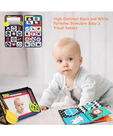 Leadstar Baby Mirror & Quiet Book | Crackling Fabric Book & Contrast Cards for Newborns (0-6 Months) - Buy Online on SooperMarket.com