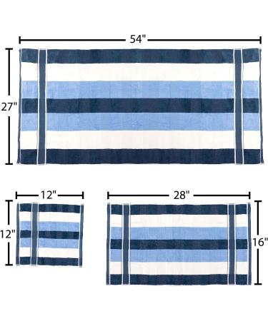 Lavish Home Oakville Velour 6-Piece Towel Set - Navy | 100% Cotton - Buy Online on SooperMarket.com