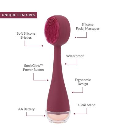 PMD Clean | Smart Facial Cleansing Device - Silicone Brush Anti-Aging Massager Waterproof & SonicGlow Technology for Clear Skin & Pore Reduction - Buy Online on SooperMarket.com