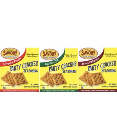 Savory Saltine Seasoning, 1.4 Ounce, Sampler Set, 3 Flavors, 3 Pack