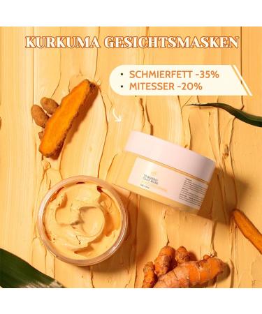 Face Mask - Turmeric Vitamin C Mask - Clay Mask Face for Cleanses Acne and Dark Spots Pores Reducing Face Masks Beauty 120 g - Buy Online on SooperMarket.com