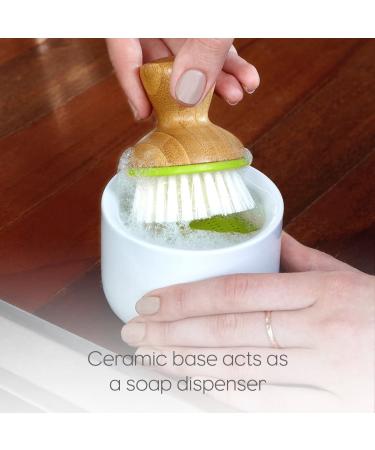 Full Circle Bubble Up Dish Brush Set of 3 - Eco-Friendly Bamboo Handles, Green - Buy Online on SooperMarket.com