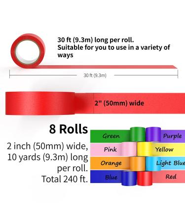 CHIYUNS Colored Masking Tape Rolls  2 inch Wide Total 240 ft Long  Craft Tape Color Painters Tape Colorful Art Tape Rainbow Labeling Tapes Marking Tape for Kids Crafts Moving Classroom  8 Colors 2 inch Wide x 10 Yards Long x 8 Rolls 8 Colors - Buy Online on SooperMarket.com
