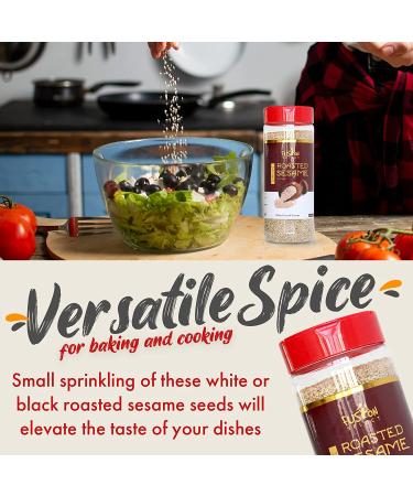 Fusion Select Roasted Black Sesame Seeds - Crispy Nutty Taste for Asian & Mediterranean Cuisine - Salad, Soup, Noodle & Sushi Topping - Buy Online on SooperMarket.com