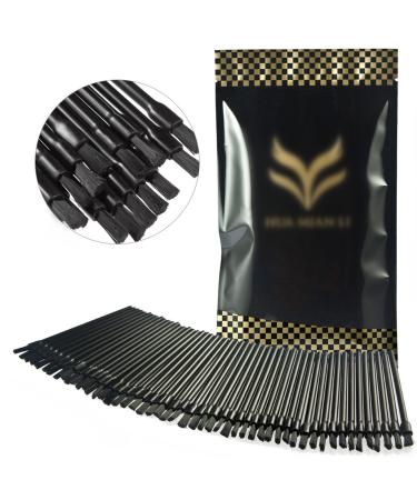 Pure Vie 100 Pieces Disposable Lip Brushes Lipstick Gloss Wands Applicator Makeup Tool Kits Black