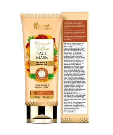 Buy Oriental Botanics Rivayat Ubtan Face Mask - Bright & Glowing Skin with Saffron Rose & Turmeric | No Parabens 100ml - International Shipping - Buy Online on SooperMarket.com