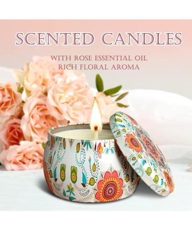 Scented Soy Wax Candle - Stress Relief Aromatherapy Gift for Women | Mother's Day, Christmas, Birthday, Valentine's | Rose Scented Candle for Home and Yoga - Buy Online on SooperMarket.com