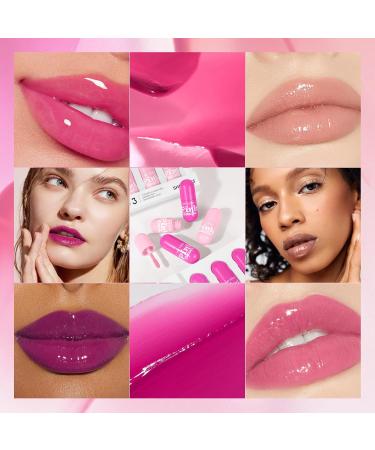 Pink Lipstick Set - Waterproof High Pigment & Non-Smudge Liquid Lip Gloss - Long-Lasting Makeup for Women - Pack of 3 - Buy Online on SooperMarket.com