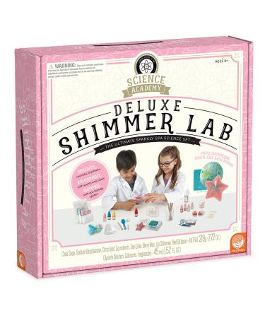 MindWare Science Academy Deluxe Shimmer Lab   Kit Includes 40pcs to Teach Kids & Teens Cosmetic Chemistry - Boys & Girls Make DIY Bath Bombs  Lip Balm & Soaps with eco-Friendly Biodegradable Glitter