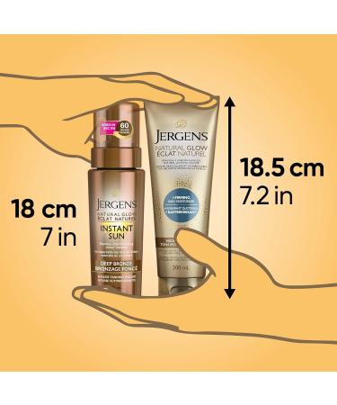 Self Tanner Duo Jergens Natural Glow +Firming Daily Moisturizer & Gradual Body Lotion Med to Deep and Instant Sun Sunless Tanning Mousse - Deep Bronze - Buy Online on SooperMarket.com