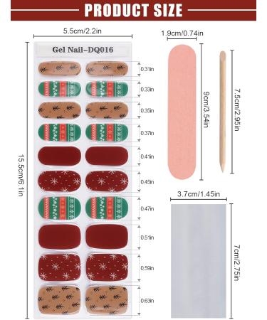 EBANKU Christmas Glitter Gel Nail Polish Strips - Long Lasting, Waterproof Full Wraps Stickers with Nail File & Wipes - UV/LED Lamp Required | SDTRK16 - Buy Online on SooperMarket.com