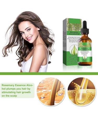 Rosemary Hair Oil(60ml) Rosemary Oil for Hair Growth Diluted Rosemary Essential Oils for Hair Loss & Skin Care Strengthens Hair Nourishes Scalp Hair Loss Improve Oil for Women and Men - Buy Online on SooperMarket.com