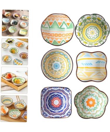 Zerodeko 6pcs Ceramic Saucer Mini Serving Dish Seasoning Bowl Dipping Sauce Plates para Mini Postres Small Ceramic Dish Seasoning Dish Sauce Bowl Dip Dishes Dipping Dish Ceramics re-usable - Buy Online on SooperMarket.com