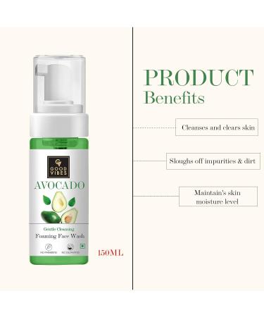Good Vibes Gentle Cleansing Foaming Face Wash - Avocado 150ml | Best International Shipping - Buy Online on SooperMarket.com