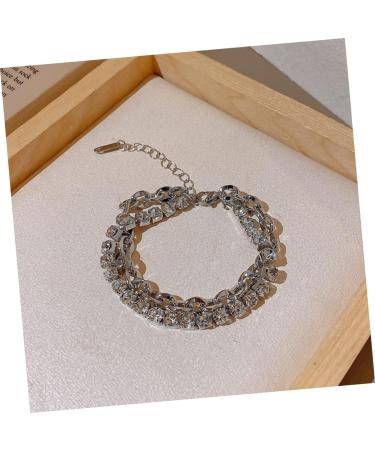 PACKOVE 2pcs Rhinestone Bracelet Wrist Bracelet Delicate Bracelet Girls Bracelet Women Bracelets Layering Bracelets Chain Bracelet Personalized Bracelet Charm Alloy Miss Chained - Buy Online on SooperMarket.com