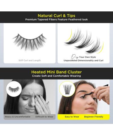 LASHVIEW DIY Cluster Lash Extensions for Self-Application - 48 Pcs, 3D Rapid Soft and Lightweight, Style D10 Mix (10/12/14/16mm) - Buy Online on SooperMarket.com