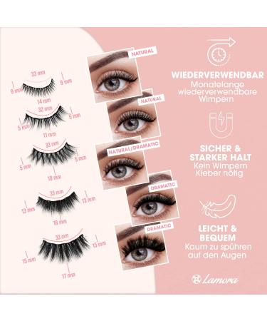Magnetic Eyelashes with Eyeliner Kit - Magnetic False Eyelashes Multipack with Reusable Natural Magnetic Lashes - 5 Pairs Magnetic Fake Eyelashes Free Applicator Mirror & Protective Gift Storage Box - Buy Online on SooperMarket.com