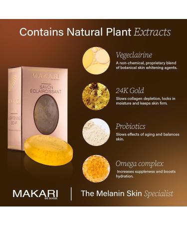 Buy Makari 24K Gold Lightening Soap - Omega 3 & Probiotics for Scar Removal & Skin Rejuvenation | 5 oz. - International Shipping Available - Buy Online on SooperMarket.com