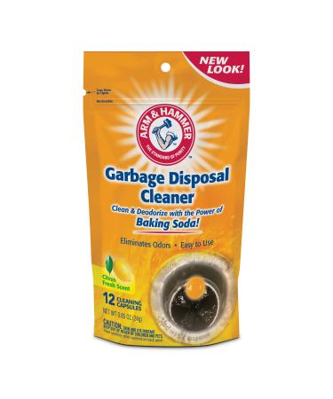 Arm & Hammer 12-Count Sink Garbage Disposal Cleaner Freshener & Deodorizer Capsules Citrus Scent with Power of Baking Soda (New Packaging)