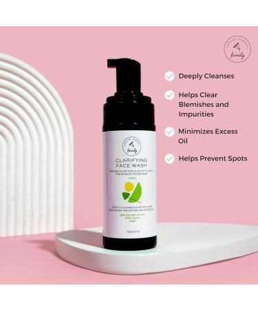 The Natural and Organic Family Clarifying Face Wash with Salicylic Acid - Facial Cleanser for Oily Normal and Combination Skin - Exfoliating Pore Minimizing Formula for Teens and Kids Face Wash Apple - Buy Online on SooperMarket.com