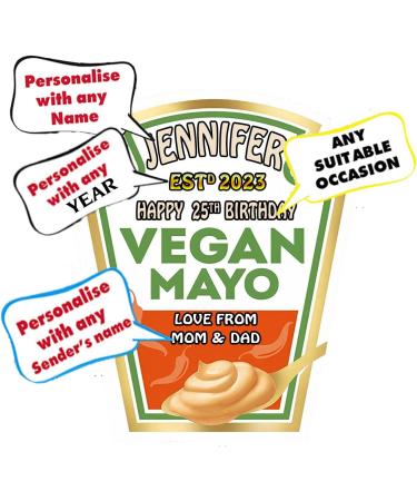 Personalised Customised Bottle Label Sticker for Heinz Vegan Mayo 220ml - Buy Online on SooperMarket.com