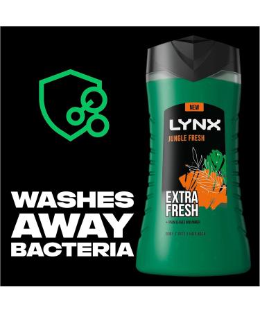 Lynx Jungle Fresh 3-in-1 Body Wash hair face and body cleanser with a palm leaves & amber scent for a refreshing shower 6x 500 ml - Buy Online on SooperMarket.com