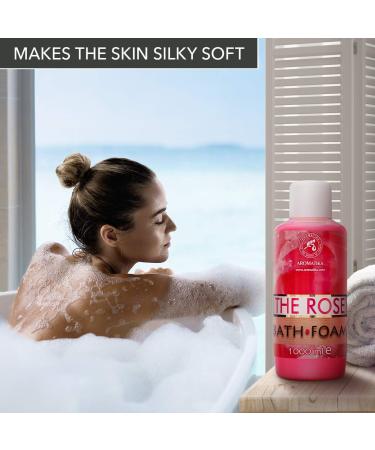 Rose Essential Oil Bath Foam 1000ml - Promotes Good Sleep - Beauty and Body Care - Aromatherapy Spa - Relaxing Bubble Bath - 1L Pack - Buy Online on SooperMarket.com