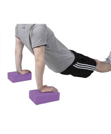 Mind Reader Yoga Block Set - High Density EVA Foam Blocks for Yoga, Pilates, Meditation - Purple (Set of 2) - Buy Online on SooperMarket.com