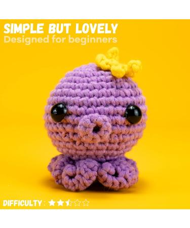 HEJIN Crochet Kit for Beginners - Octopus Animal Kit with Videos, Yarn, Hook - Perfect Gift for Boys and Girls - Buy Online on SooperMarket.com