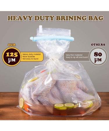 2 Pack Extra Large Turkey Brining Bags with Double Zippers - 35 lb Capacity, Includes Strings and Clips - Ideal for Turkey, Chicken, Beef, Pork - Buy Online on SooperMarket.com