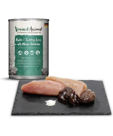 Venandi Animal - Premium Grain-Free Turkey Cat Food | Monoprotein Wet Food Pack of 6 (6 x 400g) - Natural & Healthy - Buy Online on SooperMarket.com