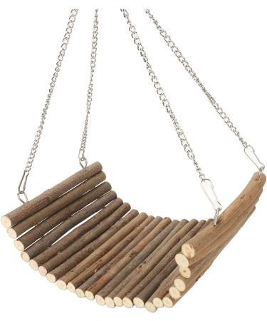 Rabbit Wood Swing Hammock - Multifunctional Natural Wooden Resting Platform for Hamsters Mice & Sparrows (15x30 cm) - Buy Online on SooperMarket.com