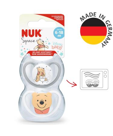 Buy NUK Space Pacifier 6-18 Months - Winnie the Pooh | 2 Pack | Best for Babies Worldwide - Buy Online on SooperMarket.com