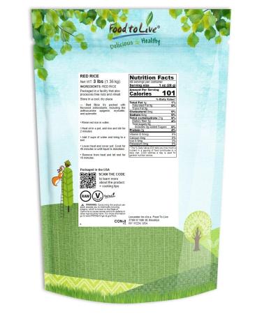 3 lbs Red Long-Grain Rice: Nutty Flavor, Non-Sticky, Vegan. Protein & Antioxidant-Rich for Pilafs, Salads & Stir-Fries - Buy Online on SooperMarket.com