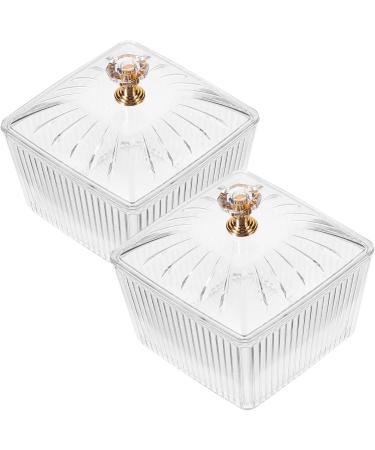 4 Pcs Candied Fruit Refreshment Tray Food Container Clear Tea Container Candy Jar Storage Popcorn 9X9X7.5CMx2pcs Transparentx2pcs - Buy Online on SooperMarket.com