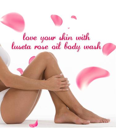 Luseta Rose Oil Body Wash for Women 16.9oz - Hydrating Shower Gel for Dry Skin - Sulfate & Paraben Free - Nourishing Essential Body Care for Itch, Ringworm, Yeast Infections, Skin Irritations - Buy Online on SooperMarket.com