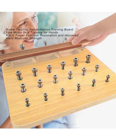 Finger Exerciser Board Flexible Fine Wood Insert Board with Screw Twisting Exercise Hand Rehabilitating Device for Fingers - Buy Online on SooperMarket.com