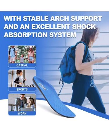 Pcssole Comfort Arch Support Insoles for Men (11.5-12) | Orthotic Shoe Inserts for Plantar Fasciitis & Foot Pain Relief - Cushioned Design | 305mm Blue - Buy Online on SooperMarket.com