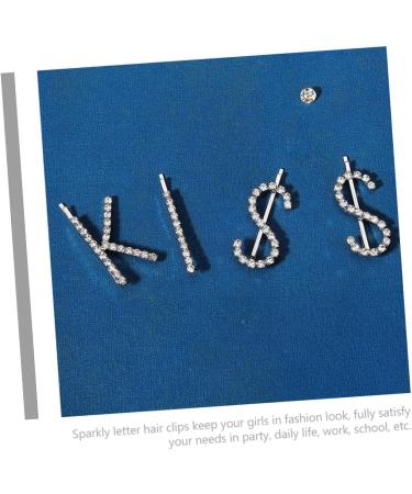 GALPADA 1 Set kiss hairpin hair clip for thick hair clips for thick hair alphabet hair clips bling hair clips glitter hair pin small hair barrettes rhinestones child flash alloy - Buy Online on SooperMarket.com