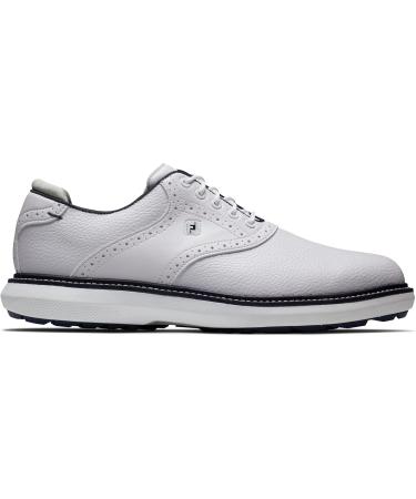 FootJoy Men's Fj Traditions Spikeless Golf Shoe - 44 EU Wide - White/Navy - Best for Comfort & Performance - Buy Online on SooperMarket.com