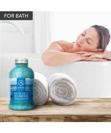 Bathing Salt Sea Breeze 600g - Natural Orange Oil Ginseng & Algae Extracts for Relaxation Sleep & Wellness | Aromatherapy Spa & Body Care - Buy Online on SooperMarket.com
