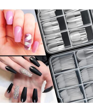 AORAEM 240pcs Acrylic False Nail Tips - Square & Coffin Shapes for DIY Nail Salon - Buy Online on SooperMarket.com