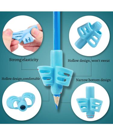 DMFly Pencil Handles for Kids - Handwriting Assistance & Posture Correction | Hollow Ventilation Design 3E Blue & Blue Orange Grip Set - Buy Online on SooperMarket.com