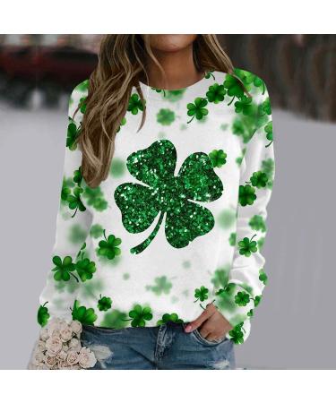 Womens St Patricks Day Heart Pattern Raglan Tee - Green, Large - Buy Online on SooperMarket.com