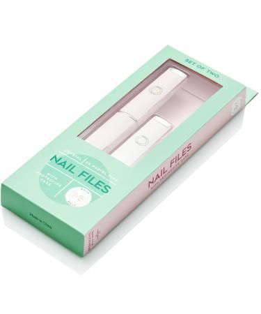 Malva Belle Best Crystal Glass Nail File for Women x2 - Nail File & Travel Case - Nail File Set - Heavy Duty Nail File for Natural Nails - Professional Nail Shaper - Nail Essentials - Pink 3mm Light Pink X2 3mm